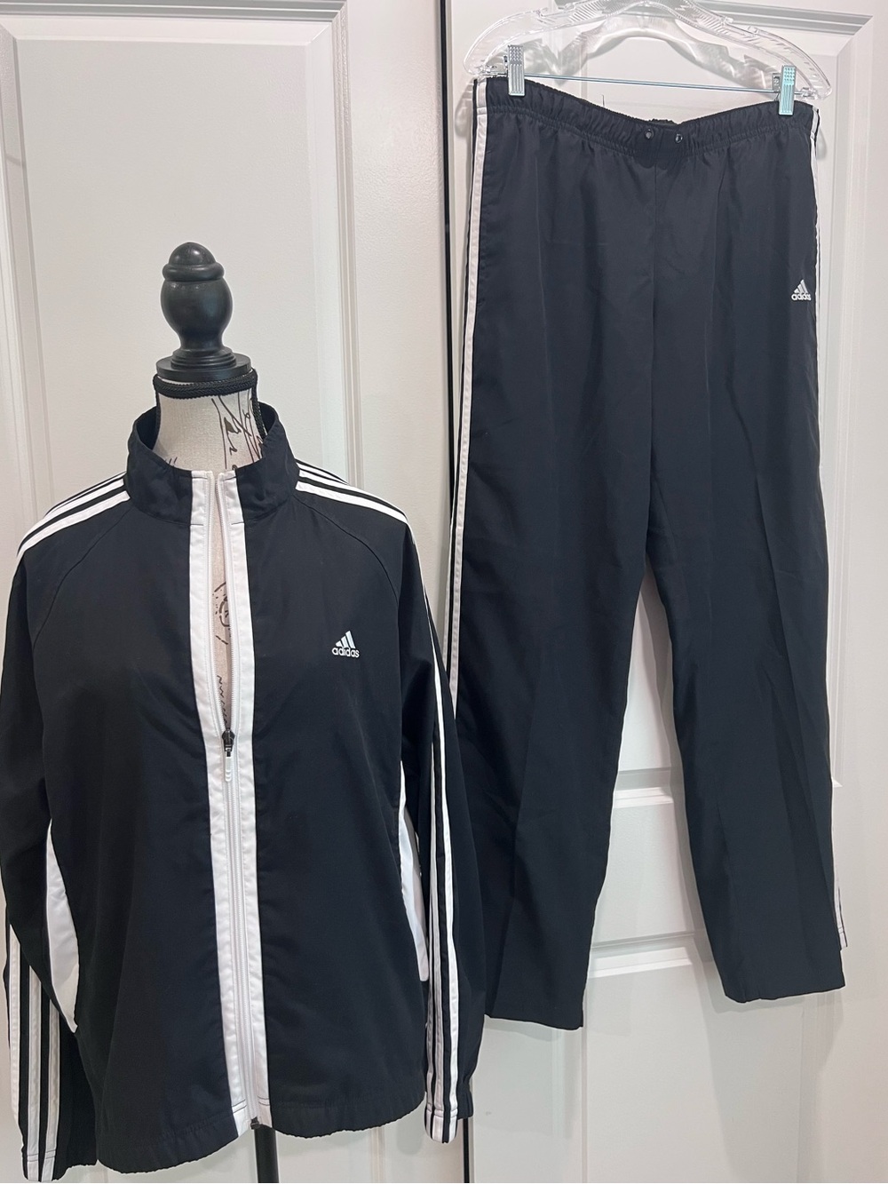 adidas Y2K Black & White Track Suit, Size Large